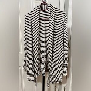 Tommy Hilfiger Navy and White Striped Cardigan